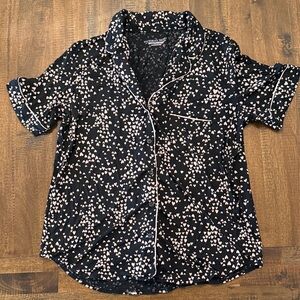 Victoria's Secret Black and White Heart Pajama Top